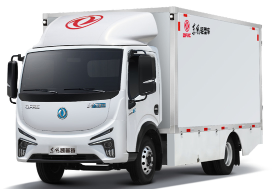 DONGFENG 6000kg GVW รถบรรทุกแวนไฟฟ้าที่มีระยะทางยาว 350km